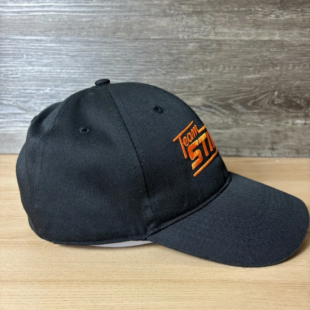 STIHL Hat Cap Snap Back Black Orange Chainsaws One Size Adjustable